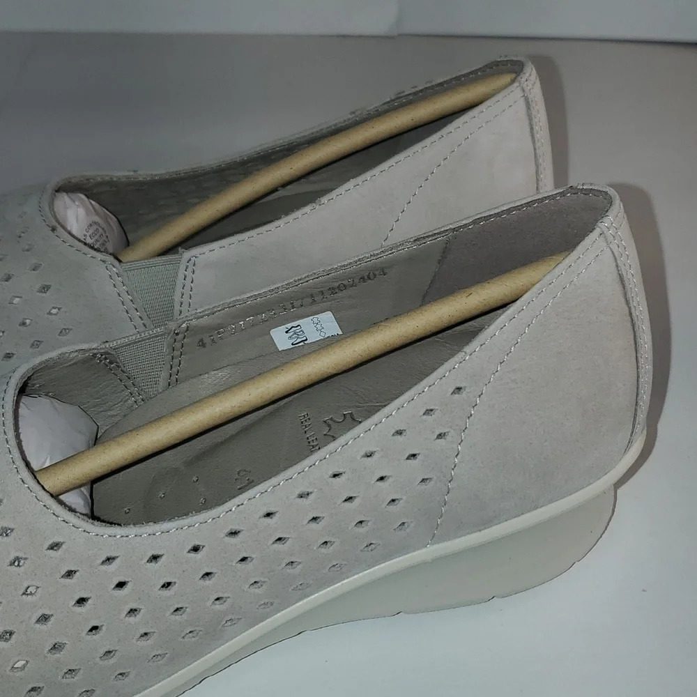 Ecco Women's Felicia Summer Slip on Leather Shoe in Gravel EU 41 NWT - Picture 6 of 10